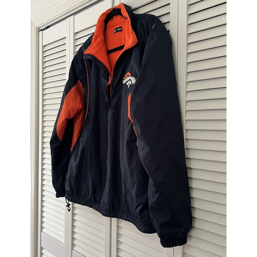 NFL Broncos Men's Reversible Jacket Quarter Zip Pullover ‎ size M - Picture 3 of 9